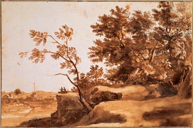 "Paesaggio sul Tevere con Castel Sant