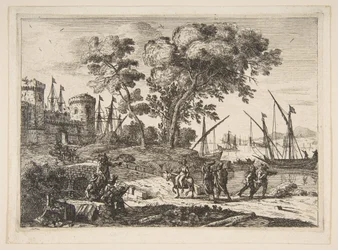 Scena costiera con un artista, ca. 1638-41
