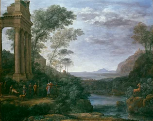 Paesaggio con Ascanio che spara al Cervo di Silvia, 1681-1682