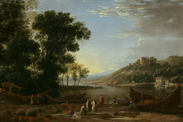 Paesaggio con mercanti