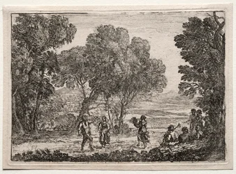 Paesaggio con una danza di campagna, piccola lastra