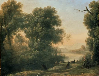 Paesaggio con un capraio