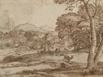 Paesaggio con un branco di cervi, 1666