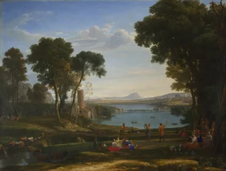 Paesaggio con il matrimonio di Isacco e Rebecca, 1648