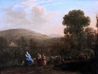 Lorrain - Fuite en Egypte. Fuga in Egitto. vers 1640. Strasburgo