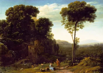 Paesaggio pastorale con mulino