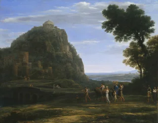 Veduta di Delfi con una processione, 1673