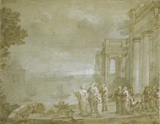 Veduta di Cartagine con Didone ed Enea, 1676