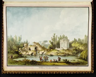 Vue du Belvédère et du Rocher, da Recueil des plans du Petit Trianon di Richard Mique