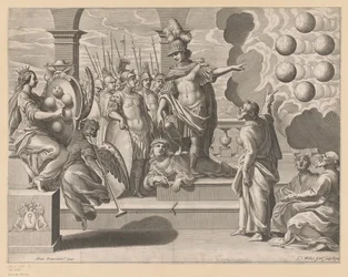 Allegoria con soldati e lo stemma dei Medici