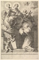 San Bernardo inginocchiato davanti alla Vergine e al Bambino, 1640