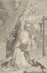 San Bernardo inginocchiato davanti a un crocifisso, ca. 1655