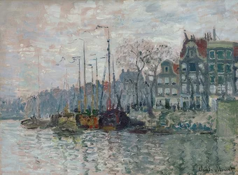 Vista sulla Prins Hendrikkade e la Kromme Waal ad Amsterdam. 1874