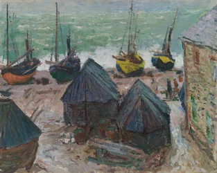 Barche sulla Spiaggia a Étretat