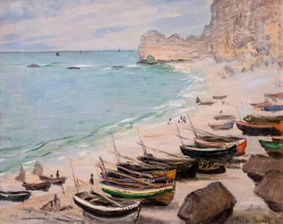 Barche sulla spiaggia di Etretat