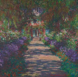 Un viale nel giardino di Monet a Giverny