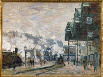 Gare St. Lazare, i moli occidentali (olio su tela)