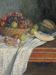 Tedesco: Natura morta con un melone spagnolo Natura morta con un melone di melone