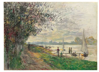 La riva del Petit-Gennevilliers, tramonto, 1875