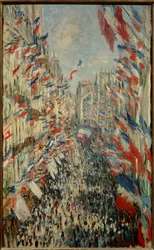La rue Montorgueil a Parigi, festa del 30 giugno 1878 - Dipinto di Claude Monet (1840-1926)