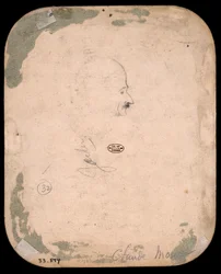 Monet - Schizzo di testa maschile di profilo (verso), 1855-56, 1933.894