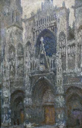 Cattedrale di Rouen, il portale; tempo grigio