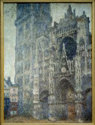 Il portale della cattedrale di Rouen; tempo grigio