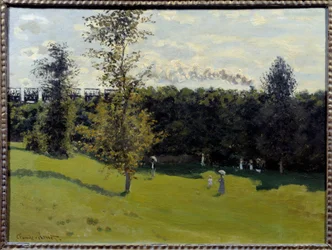 Treno in campagna. Dipinto di Claude Monet (1840-1926) 1870 Parigi, Musée d