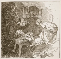 Morte di Beda, illustrazione da 