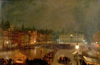 Fiaccolata dei Robin Hood Rifles, Piazza del Mercato di Nottingham, 1896