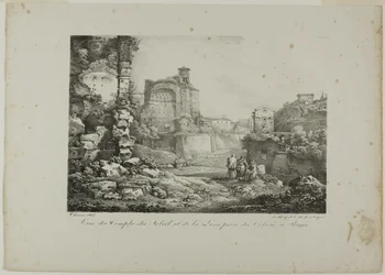 Veduta del Tempio del Sole e della Luna dal Colosseo a Roma
