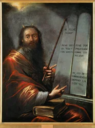 Mosè con le tavole della Legge (dipinto su tela)