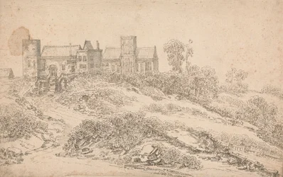 Una casa padronale Tudor e chiesa