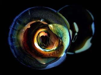 Sfere di vetro iridescenti