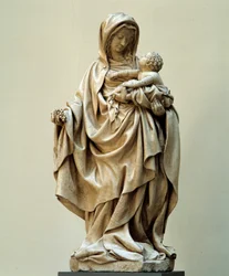 Vergine con Uva Statua attribuita a Claus de Werve della Scuola di Claus Sluter