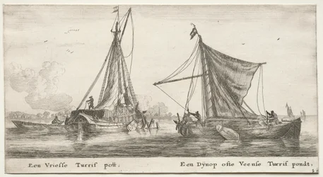 Varie navi e vedute di Amsterdam (Verscheÿde Schepen en Gesichten van Amstelredam), Parte II: Una chiatta di torba frisone. Il Dÿnop, vicino allo stagno di torba Veensche