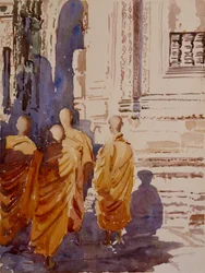 Bayon pm - la passegiata dei monaci, 2000 (acquerello)