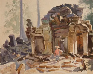 Ingresso a Ta Promh - mattina presto, 2000 (acquerello)