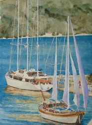 Grandi yacht - Korçula, 2010 (acquerello)