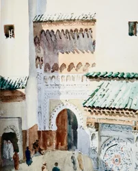 Piazza Nejjarine, Fez, 2000 (acquerello)