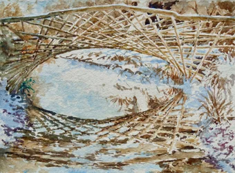 Neve sul ponte Kingfisher, 2011 (acquerello)
