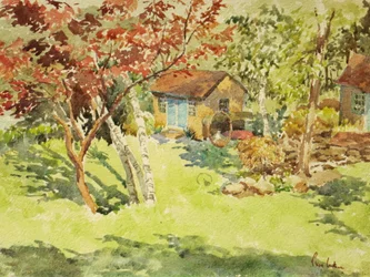 La rimessa gialla, 2015 (acquerello)