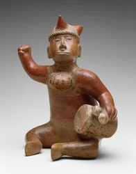 Musicista seduto, Messico, 100 a.C.-300 d.C.