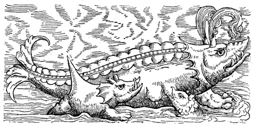 Allattamento di balena e maiale marino