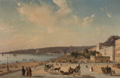 Veduta dei giardini di Villa Reale, Napoli