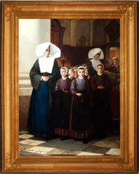 Dipinto. Firmato e datato: Constant Meunier 1864. Gli orfani. Olio su tela. (dettaglio)