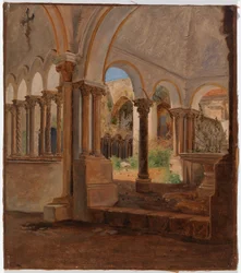 Cortile vuoto di un monastero