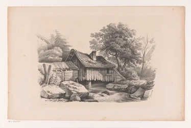 Casa di legno sopra il fiume