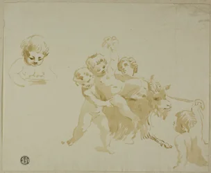 Putti che giocano con la capra