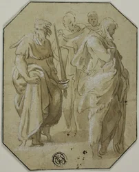 San Paolo e altre tre figure in piedi